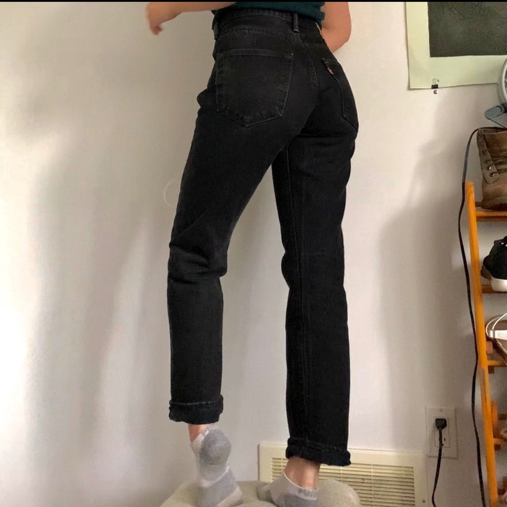BLACK LEVIS 501 STRAIGHT JEANS